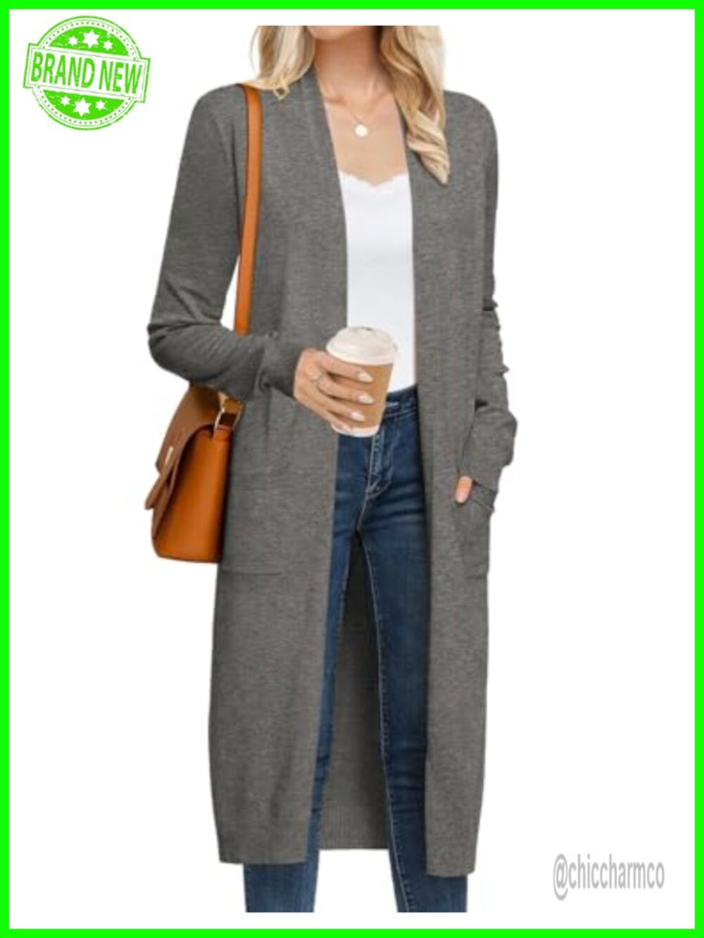 Women's Open Front Long Cardigan Duster Sweater Lightweight Viscose Blend